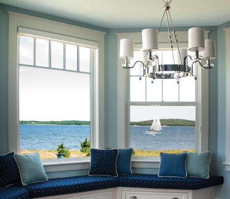 Kolbe’s Ultra Series double-hung windows. Their two sash slides up and down for ventilation and provides endless style options.