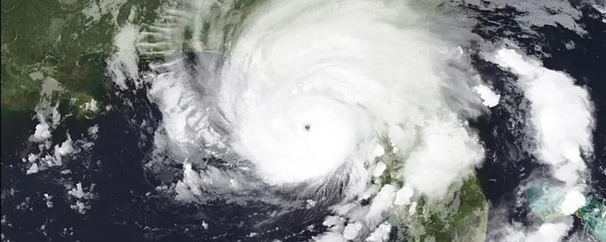 A satellite image of Hurricane Idalia, which made landfall in the Panhandle region of Florida on August 30, 2023, as a Category 3 storm. (Courtesy NOAA)